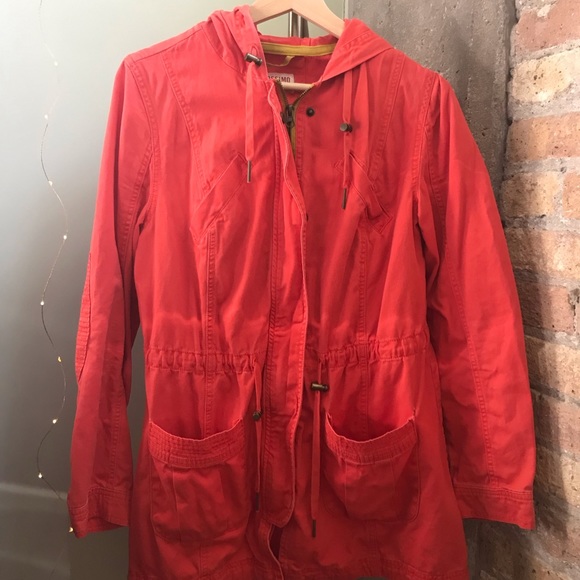 Mossimo for Target Women's Orange Utility Moto Trench Jacket - Picture 1 of 5